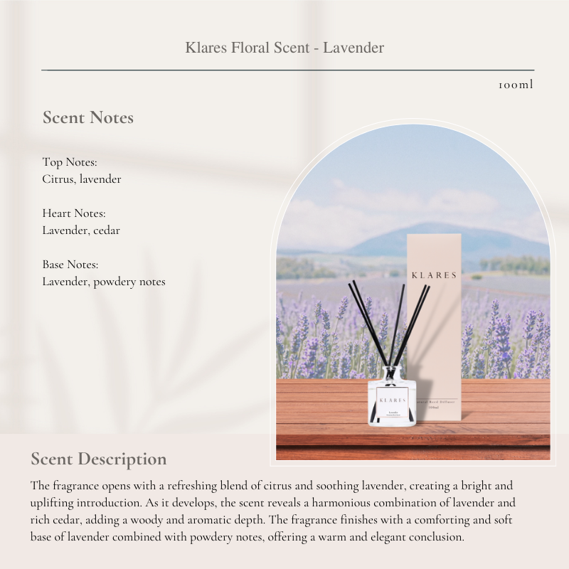 KLARES 100ml Reed Diffuser | Luxurious Aromatherapy & Long-Lasting Home Fragrance