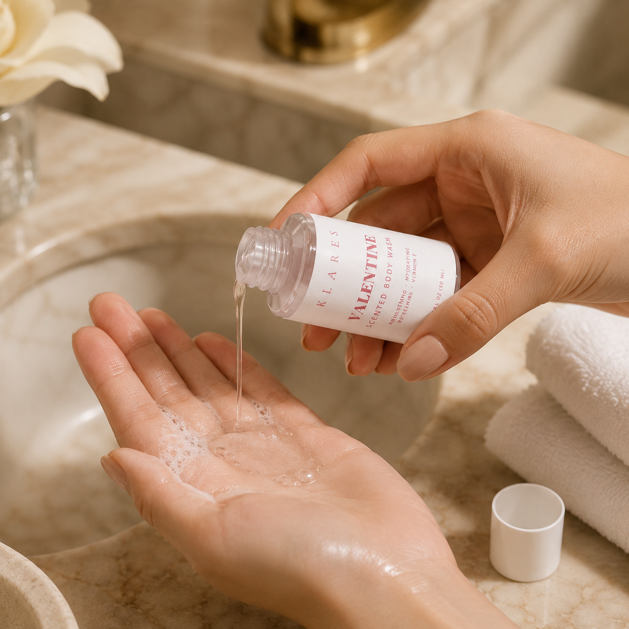 Valentine Scented Body Wash 50ml | Peony, Rose & White Musk