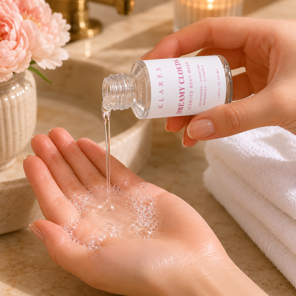 Dreamy Clouds Scented Body Wash 50ml | Daisy, Wild Berries & White Woods