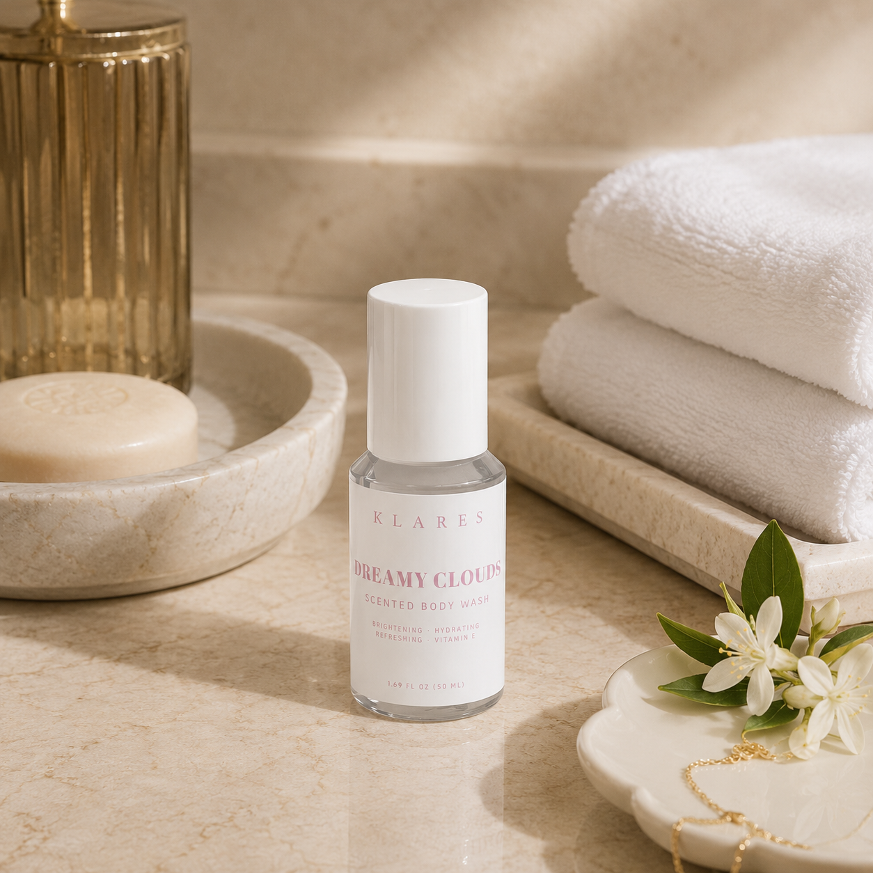 Dreamy Clouds Scented Body Wash 50ml | Daisy, Wild Berries & White Woods