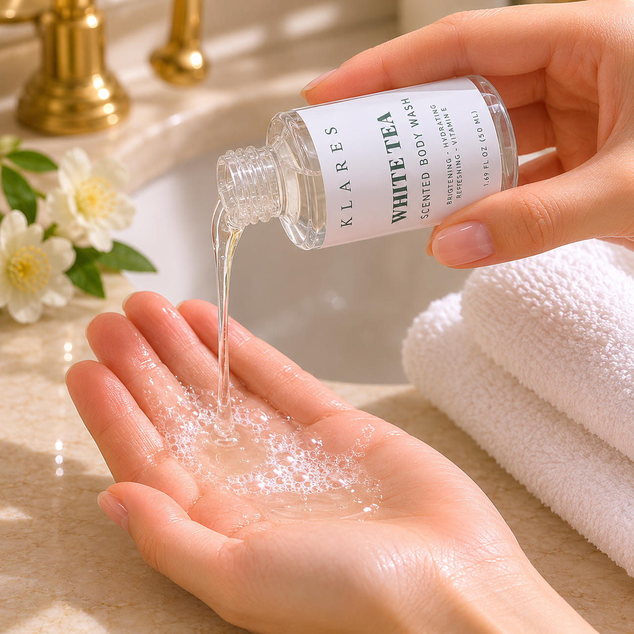 White Tea Scented Body Wash 50ml | Bergamot, White Tea