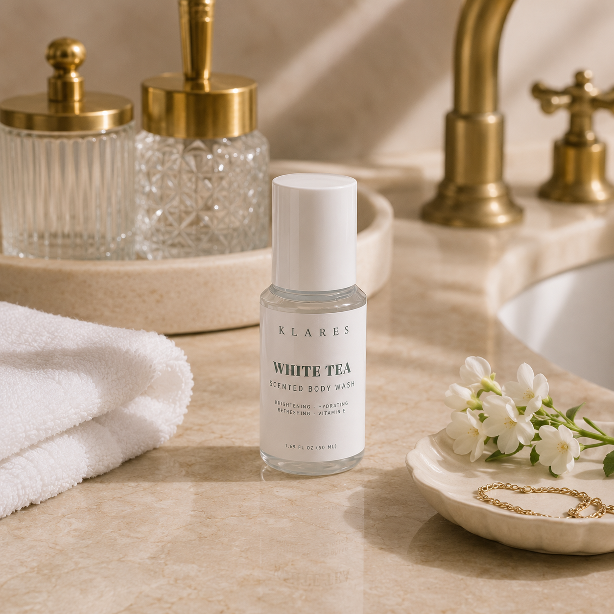 White Tea Scented Body Wash 50ml | Bergamot, White Tea