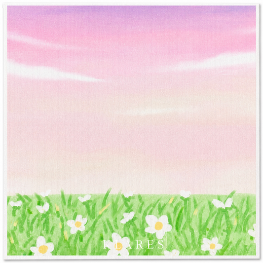 Swedish Dish Cloth – Daisy Meadow at Dusk