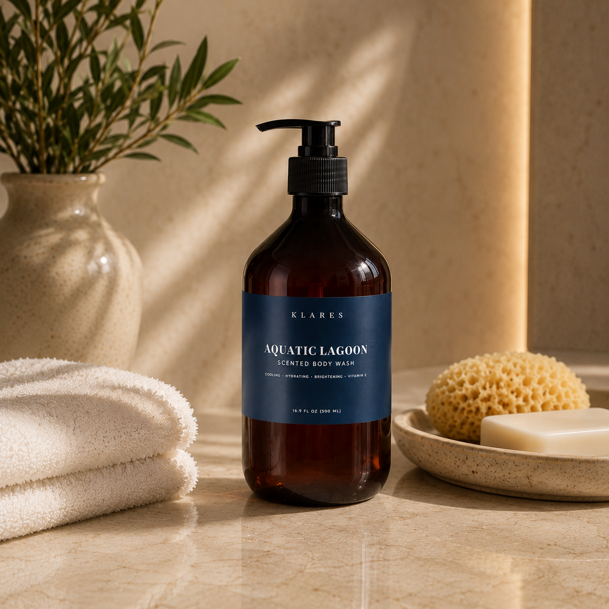 Aquatic Lagoon Cooling Scented Body Wash 500ml | Marine Notes & Citrus