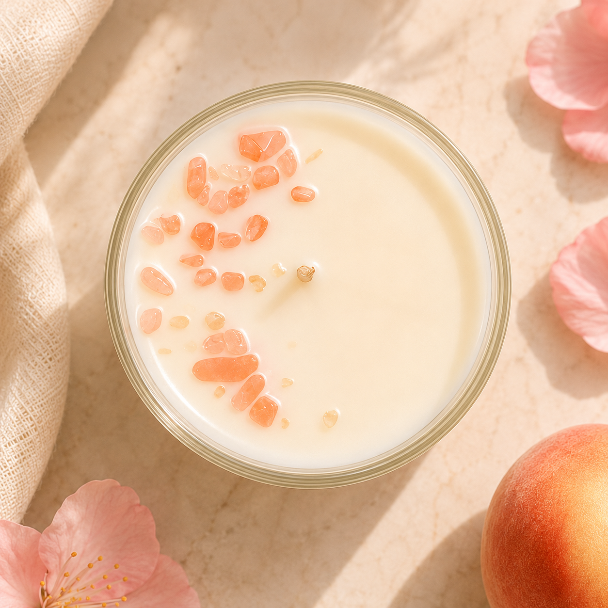 Blushing Clouds Scented Candle 100g | White Peach & Oolong Tea