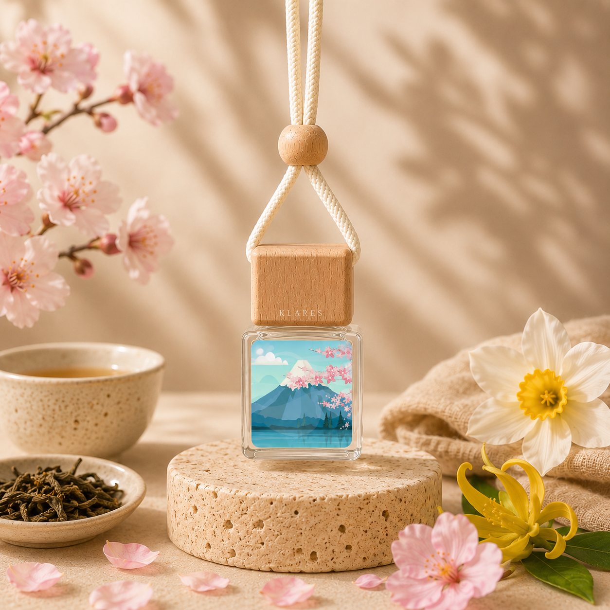 Cherry Blossom Hanging Car Diffuser 8ml | White Tea, Ylang-Ylang, Cashmere Wood