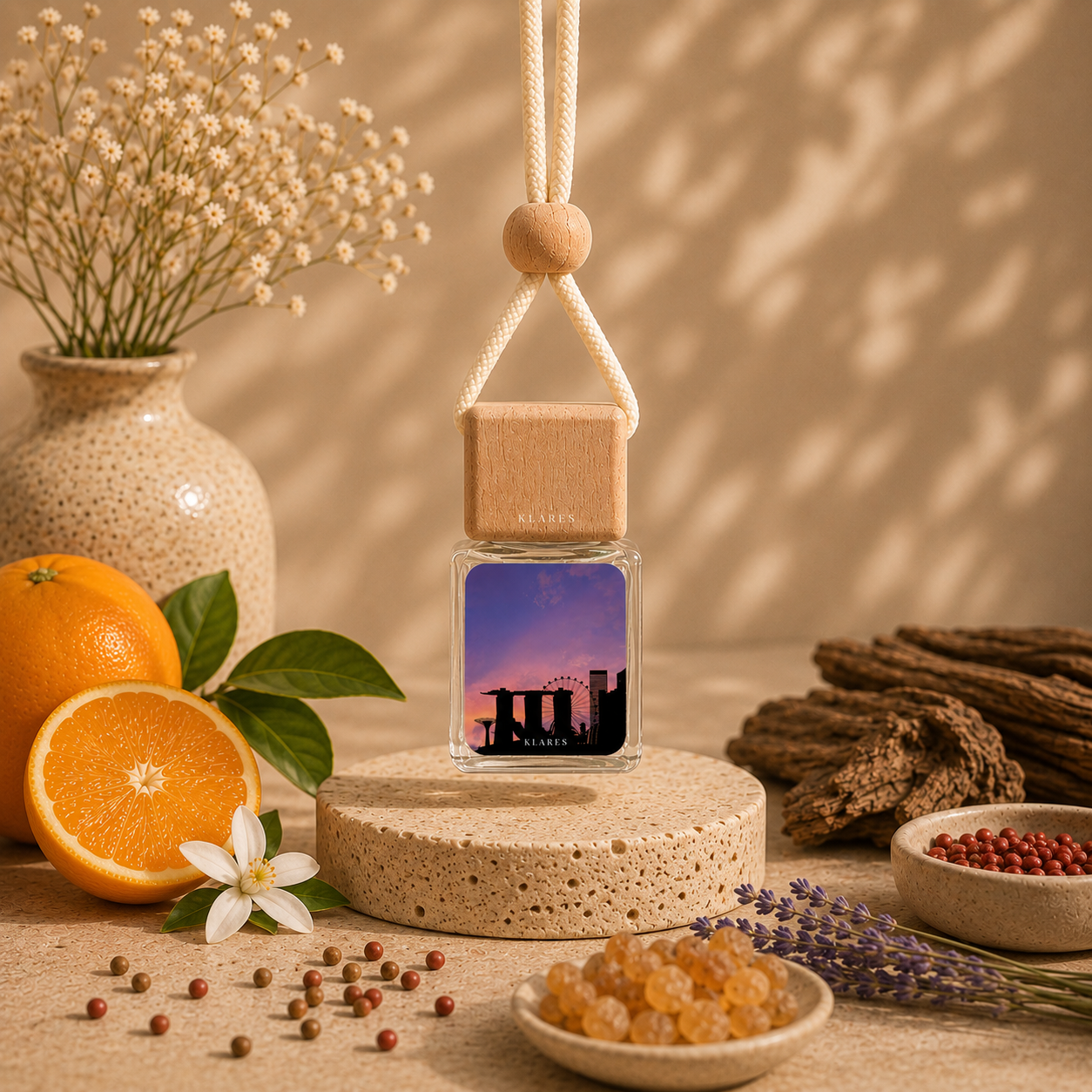 City Views Hanging Car Diffuser 8ml | Citrus, Pink Pepper, Cedar