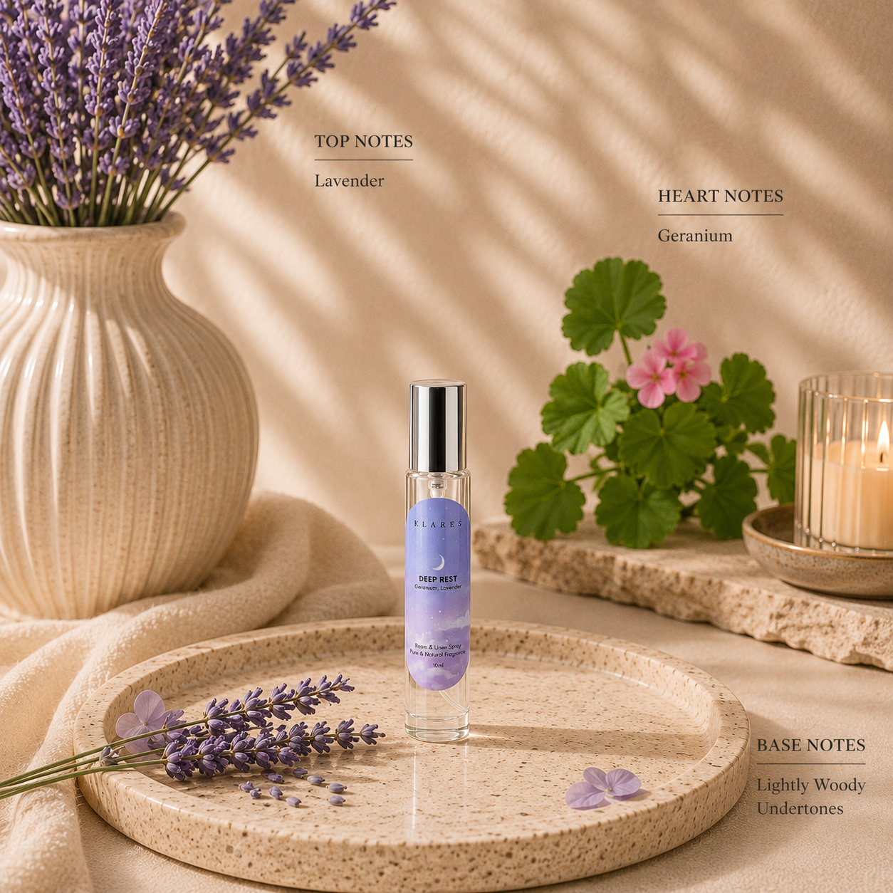 Deep Rest Room Spray 10ml | Lavender, Geranium & Soft Woods