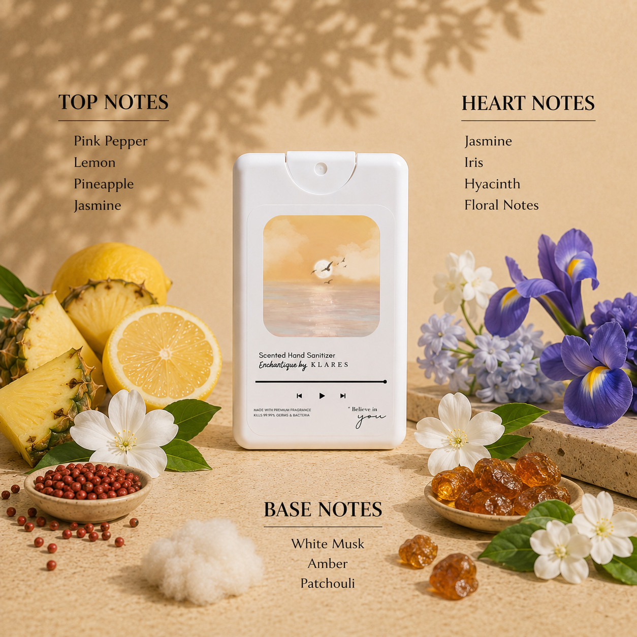 Enchantique Hand & Surface Sanitizer 20ml | Citrus Floral