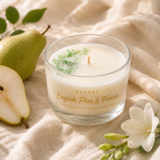 English Pear & Freesia Scented Candle 100g