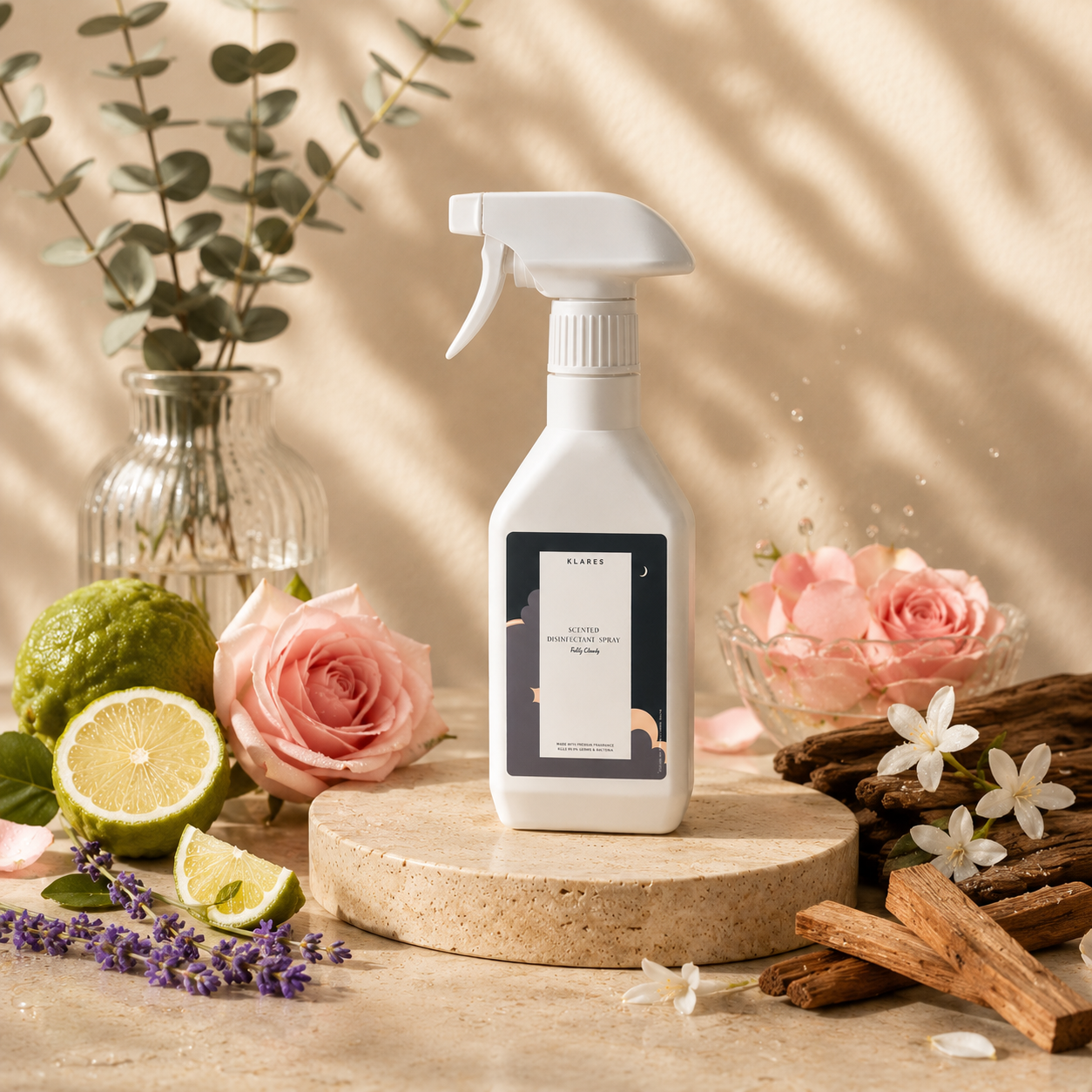 Fluffy Clouds Hand & Surface Sanitizer 400ml | Bergamot, Rose & Sandalwood