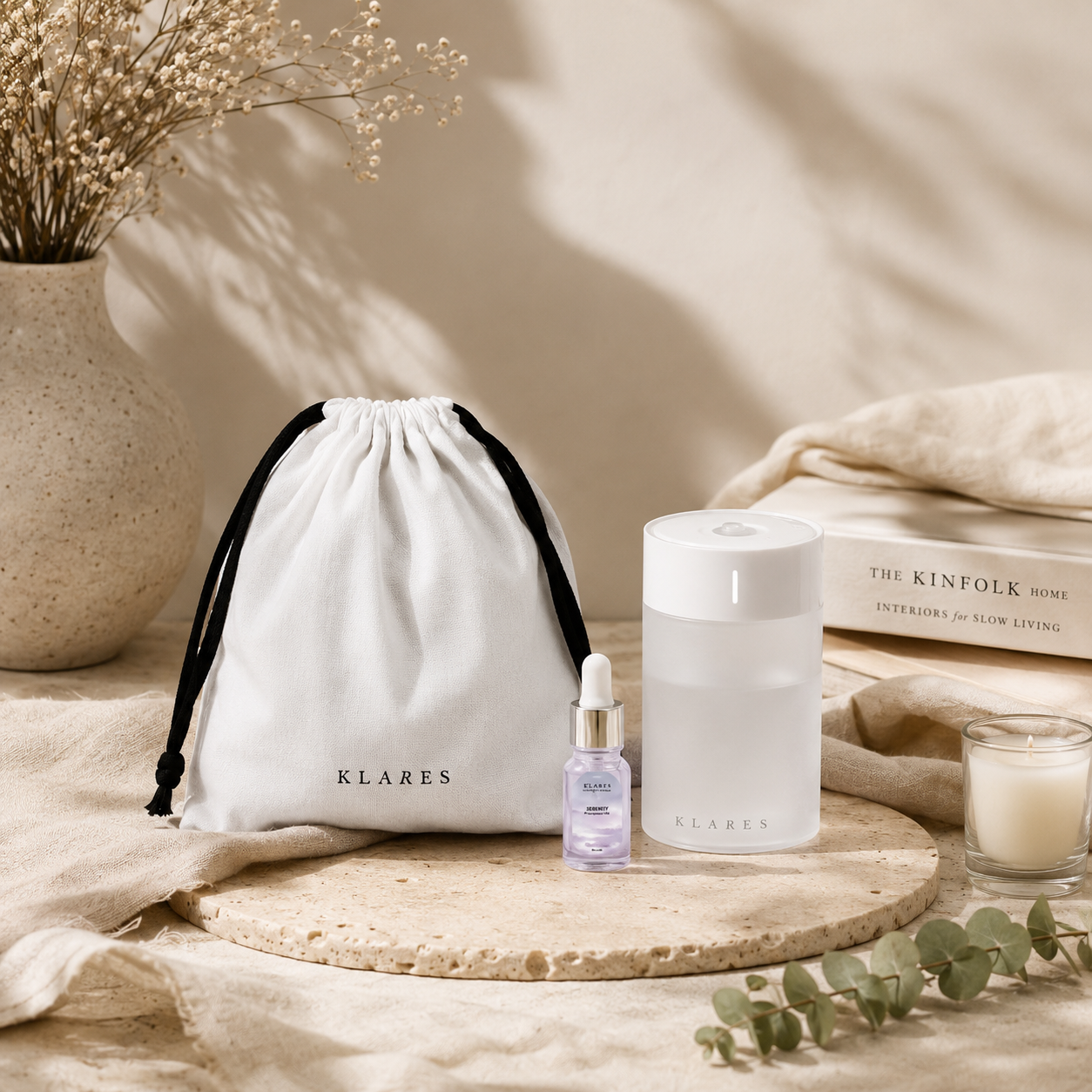 Fragrance Oil & Mini Mist Humidifier (White) Gift Set