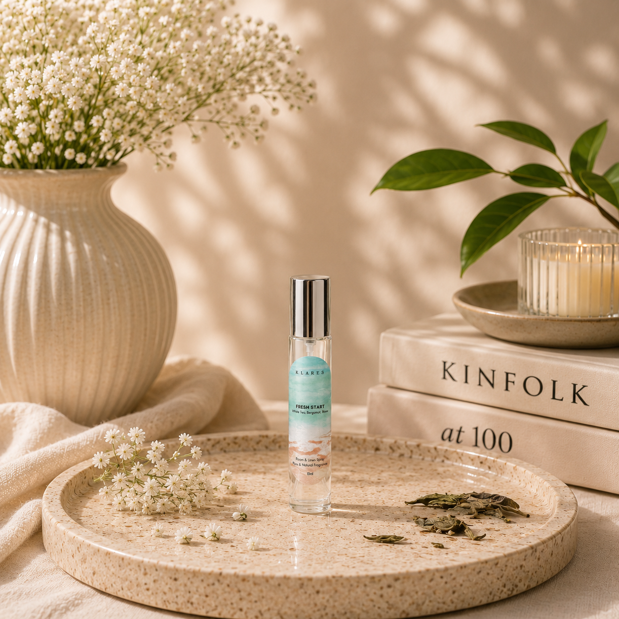 Fresh Start Room Spray 10ml | White Tea, Cardamom & Amber