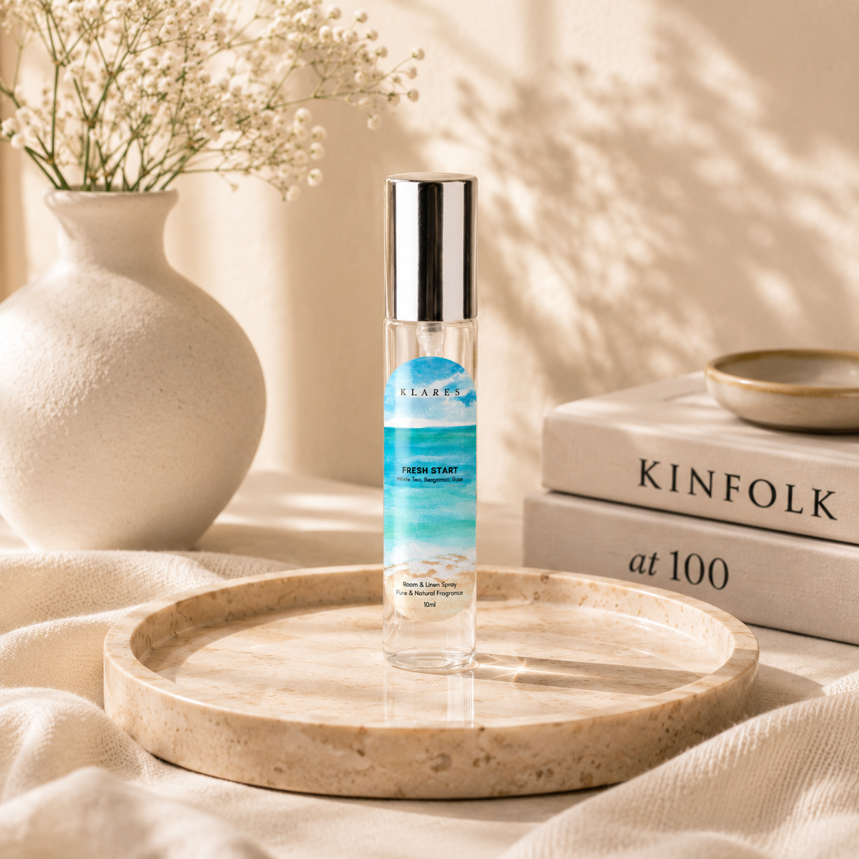 Fresh Start Room Spray 10ml | White Tea, Cardamom & Amber