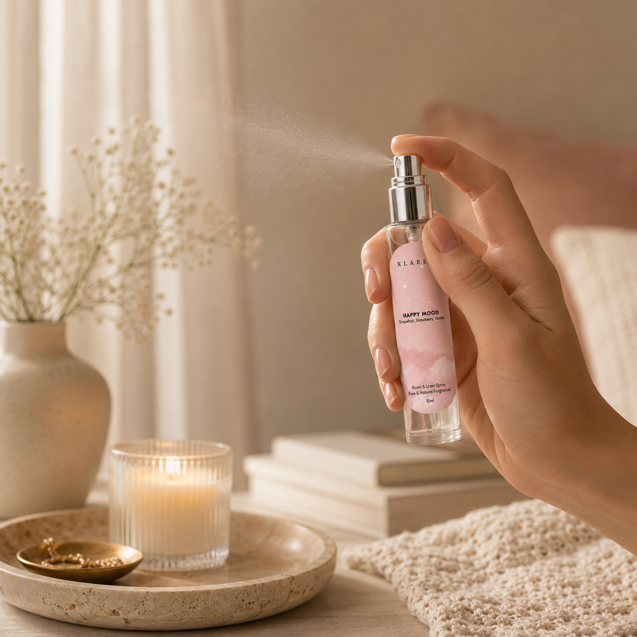 Happy Mood Room Spray 10ml | Grapefruit, Strawberry & Jasmine