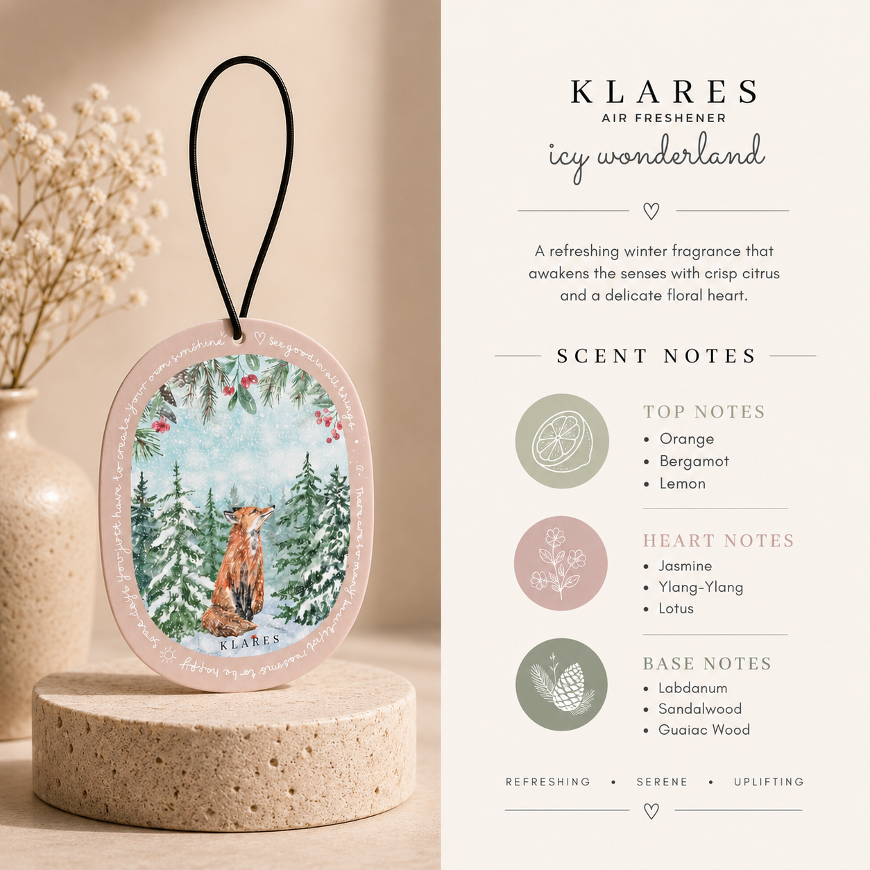 Icy Wonderland Wardrobe Air Freshener | Bergamot, Jasmine & Sandalwood