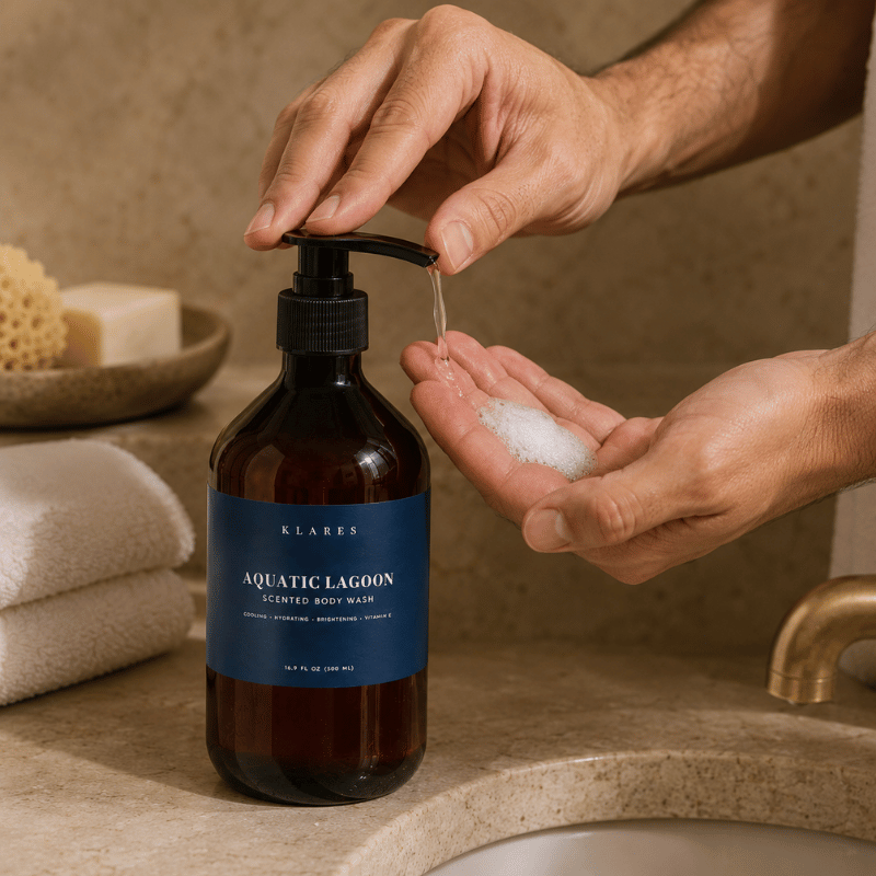Aquatic Lagoon Cooling Scented Body Wash 500ml | Marine Notes & Citrus