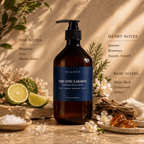 Aquatic Lagoon Cooling Scented Body Wash 500ml | Marine Notes & Citrus