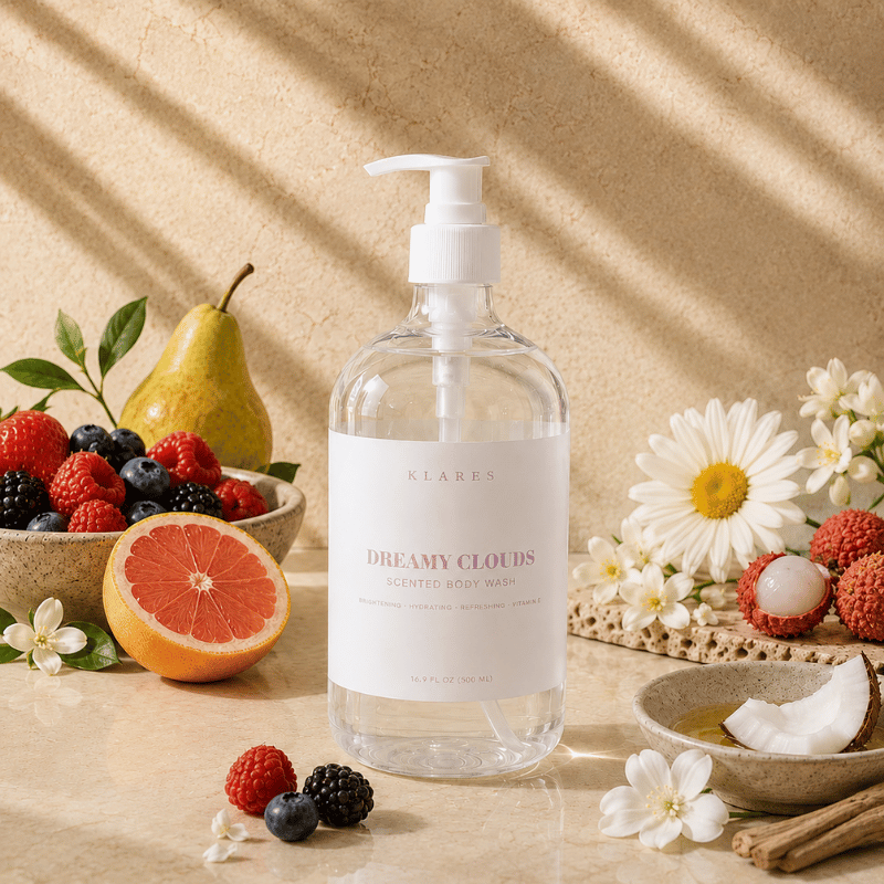 Dreamy Clouds Scented Body Wash 500ml | Daisy, Wild Berries & White Woods