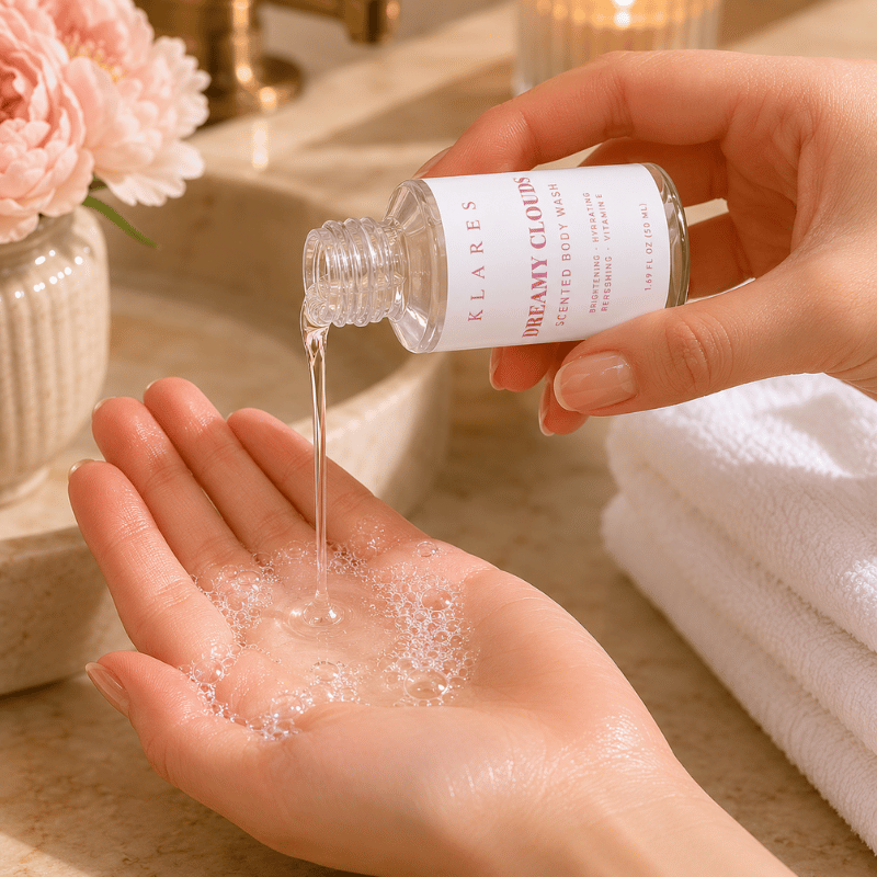 Dreamy Clouds Scented Body Wash 50ml | Daisy, Wild Berries & White Woods