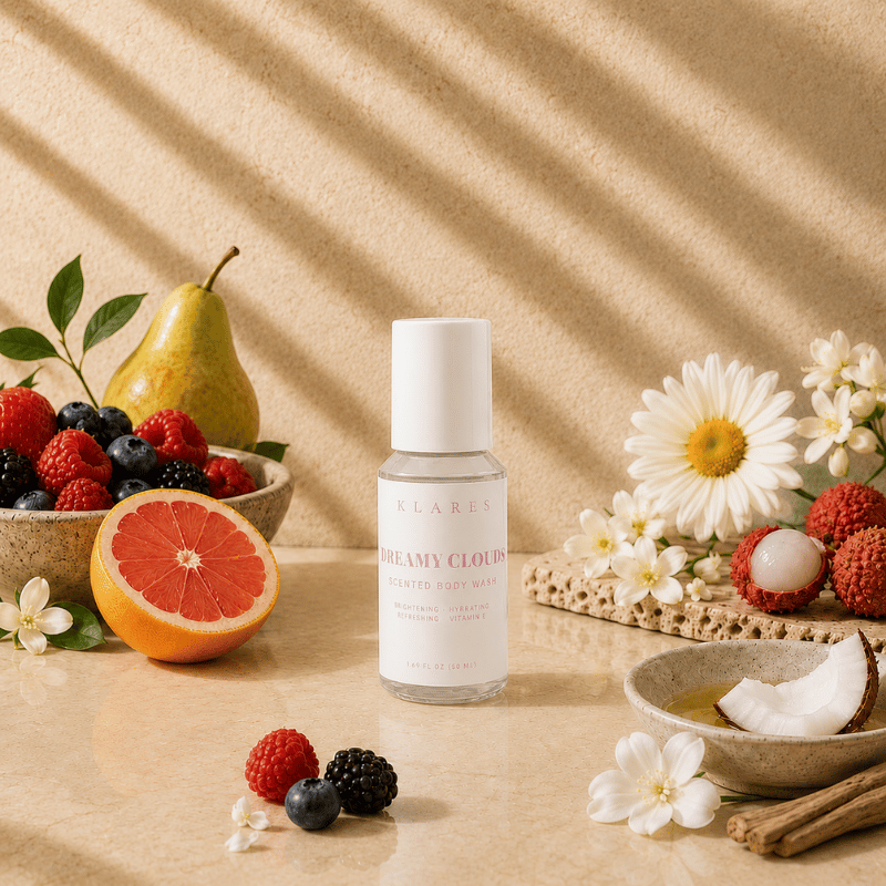 Dreamy Clouds Scented Body Wash 50ml | Daisy, Wild Berries & White Woods