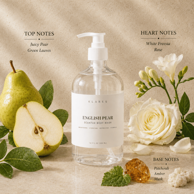 English Pear & Freesia Scented Body Wash 500ml