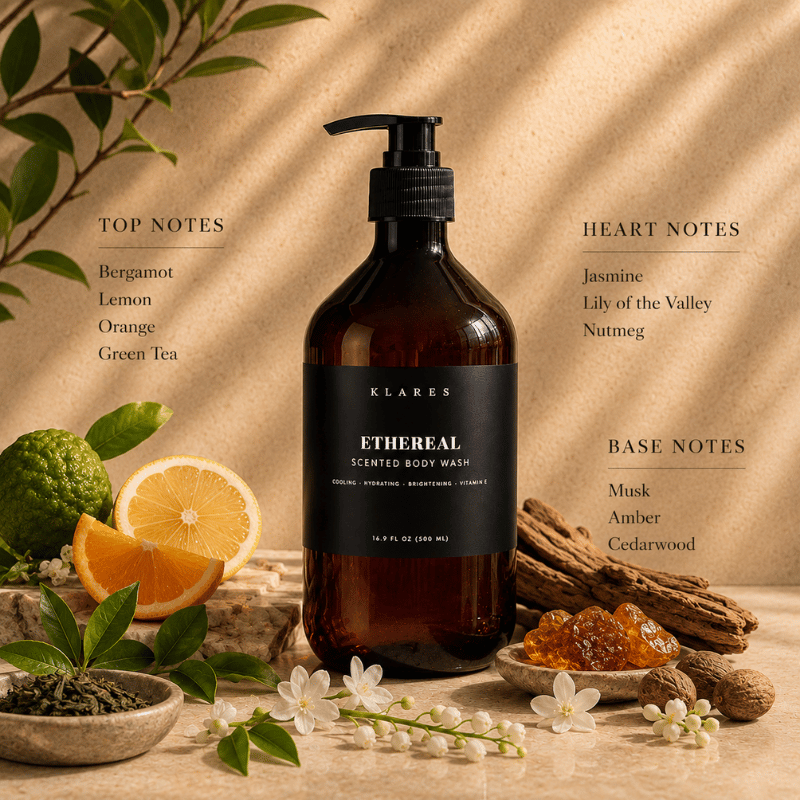 Ethereal Cooling Scented Body Wash 500ml | Bergamot, Green Tea & Cedarwood