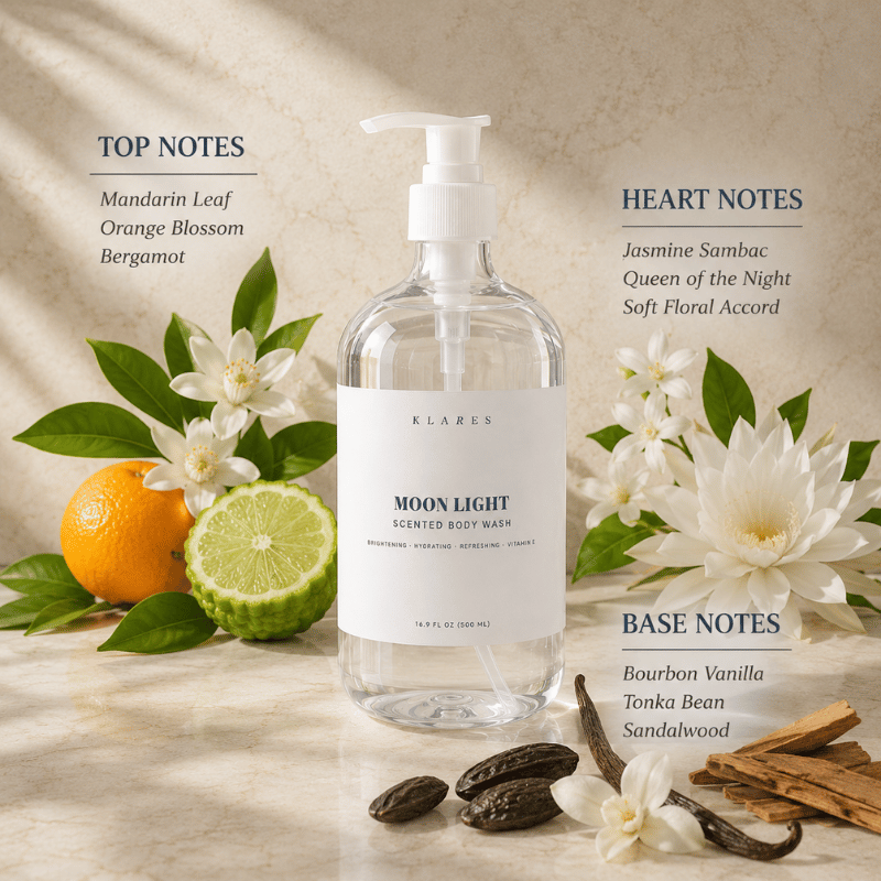 Moonlight Scented Body Wash 500ml | Orange Blossom, Jasmine & Vanilla