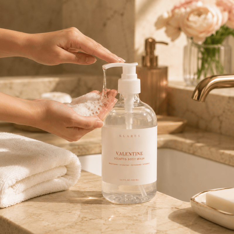 Valentine Scented Body Wash 500ml | Peony, Rose & White Musk