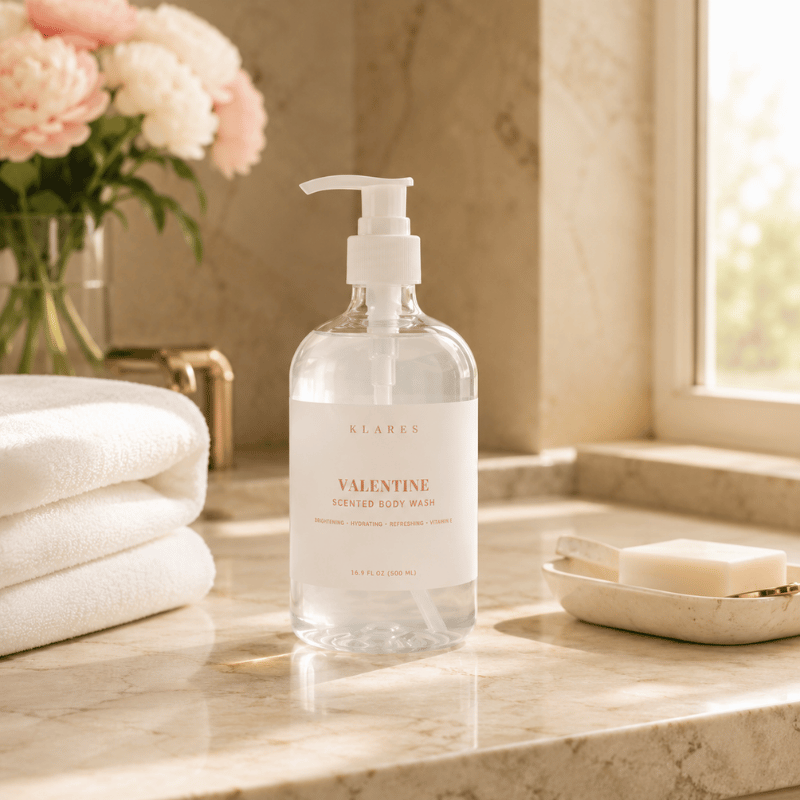 Valentine Scented Body Wash 500ml | Peony, Rose & White Musk