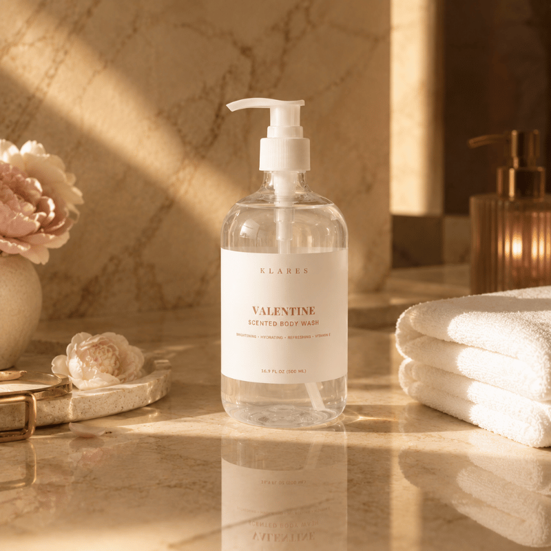 Valentine Scented Body Wash 500ml | Peony, Rose & White Musk