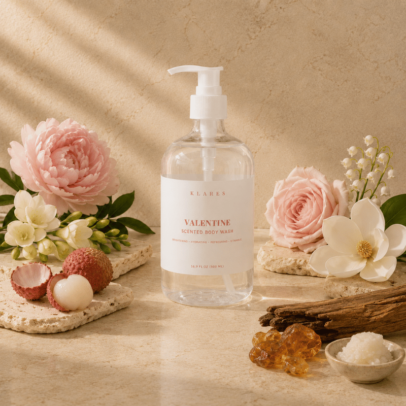 Valentine Scented Body Wash 500ml | Peony, Rose & White Musk