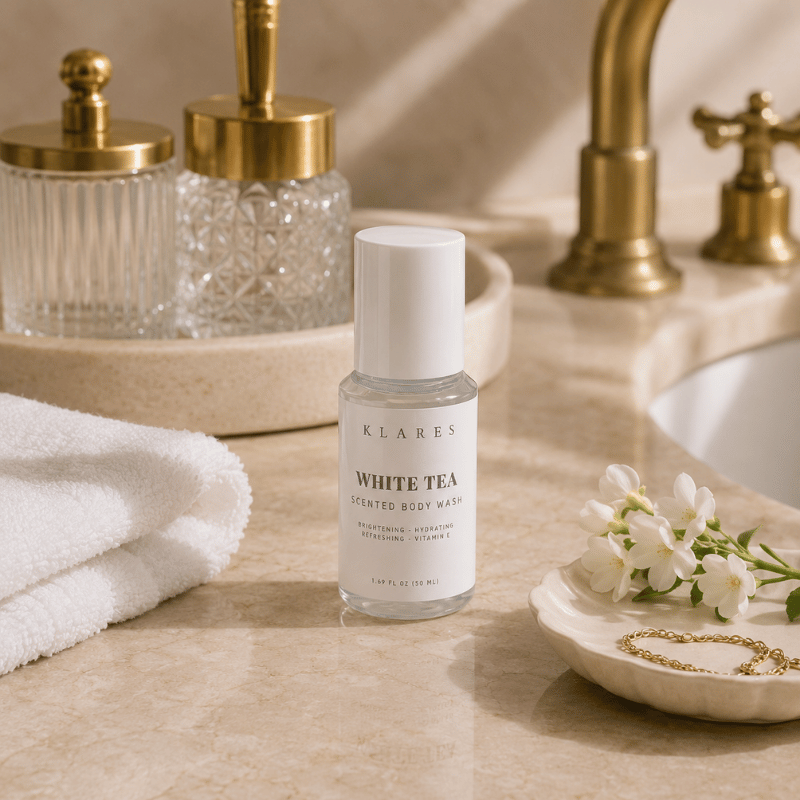 White Tea Scented Body Wash 50ml | Bergamot, White Tea