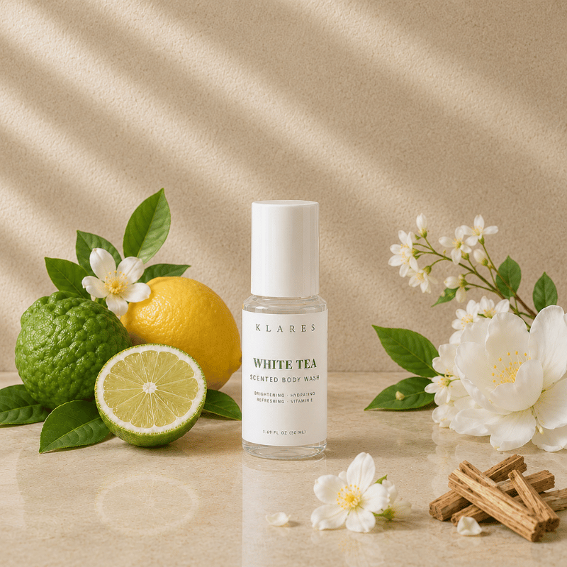 White Tea Scented Body Wash 50ml | Bergamot, White Tea