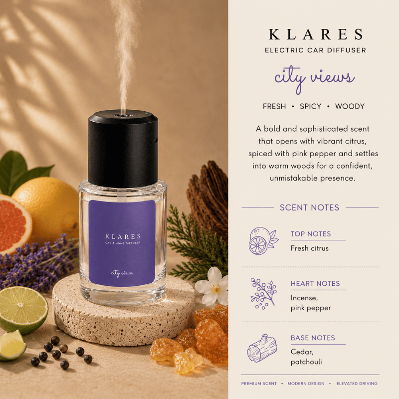 City Views Electric Mist Diffuser 130ml | Citrus, Pink Pepper, Cedar