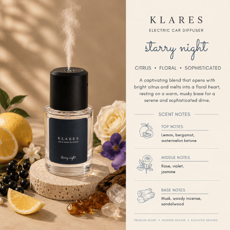 Starry Night Electric Mist Diffuser 130ml | Bergamot, Rose, Sandalwood