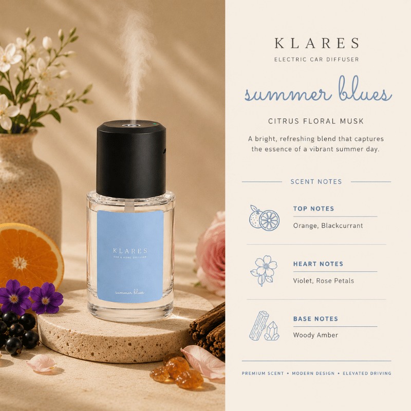 Summer Blues Electric Mist Diffuser 130ml | Orange, Rose Petals, Woody Amber