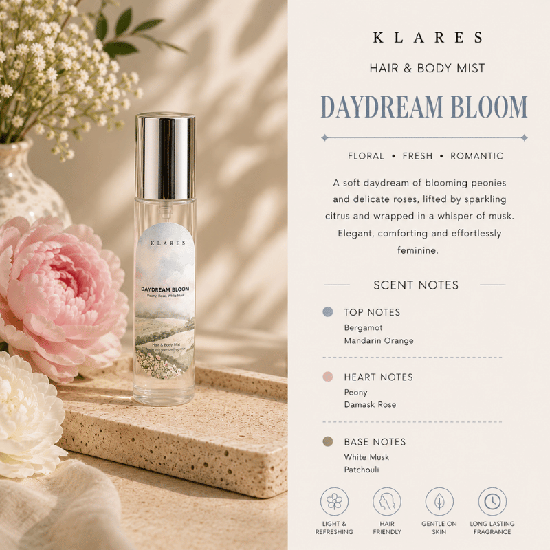 Daydream Bloom Hair & Body Mist 10ml | Peony, Rose, White Musk