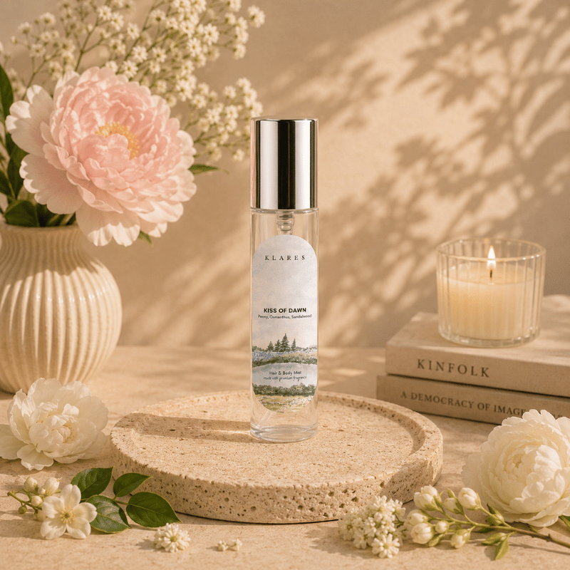 Kiss Of Dawn Hair & Body Mist 10ml | Peony, Osmanthus, Sandalwood