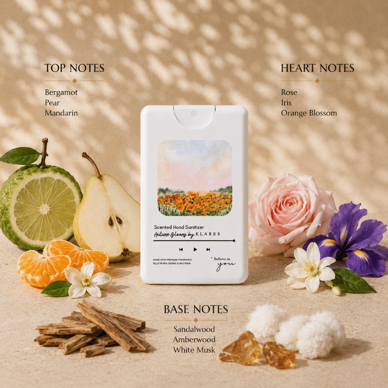 Autumn Blooms Hand & Surface Sanitizer 20ml | Pear, Iris & Amberwood