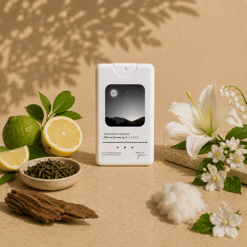 Ethereal Dreams Hand & Surface Sanitizer 20ml | Bergamot, Green Tea & White Musk