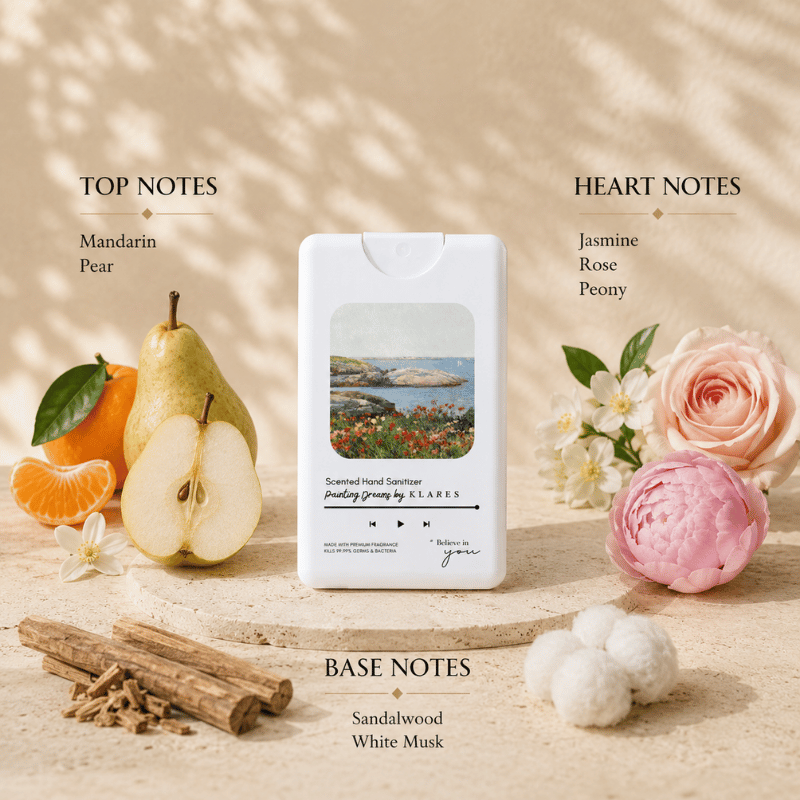 Painting Dreams Hand & Surface Sanitizer 20ml | Peony, Jasmine & Sandalwood