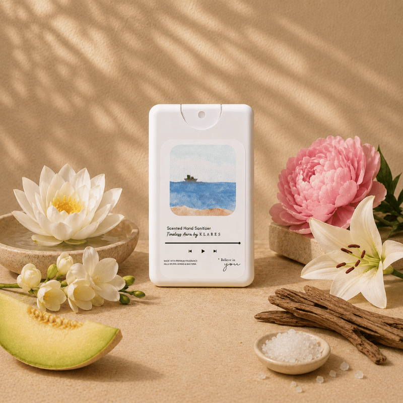 Timeless Aura Hand & Surface Sanitizer 20ml | Lotus, Peony & White Musk