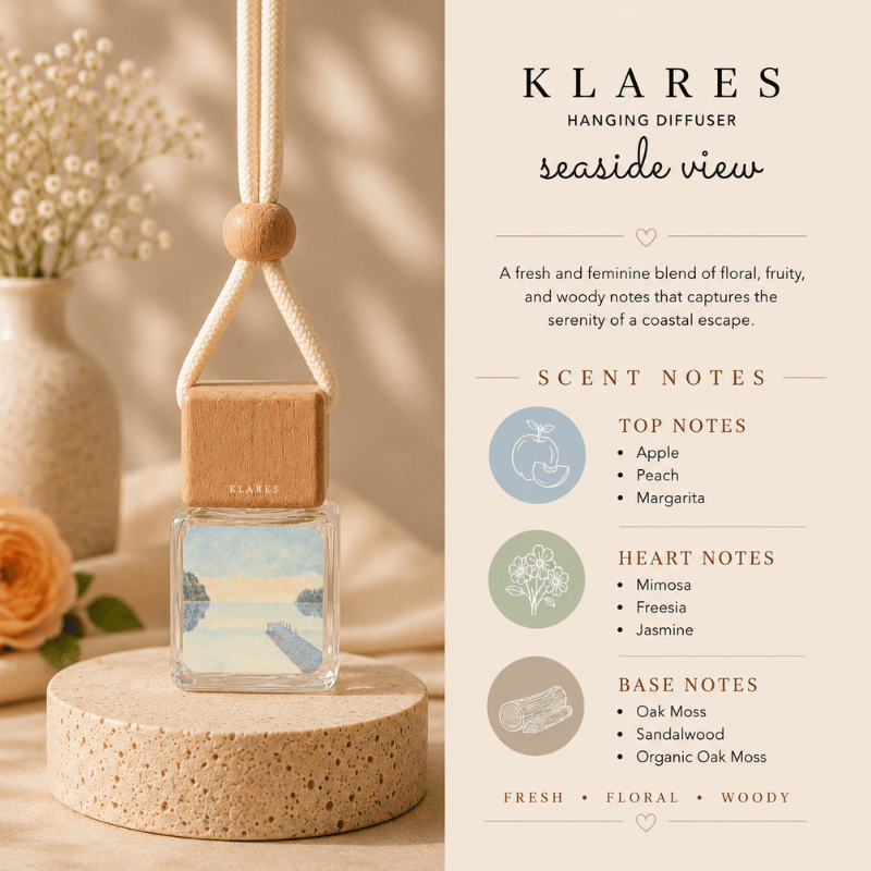 Seaside View Hanging Car Diffuser 8ml | Apple, Freesia, Sandalwood