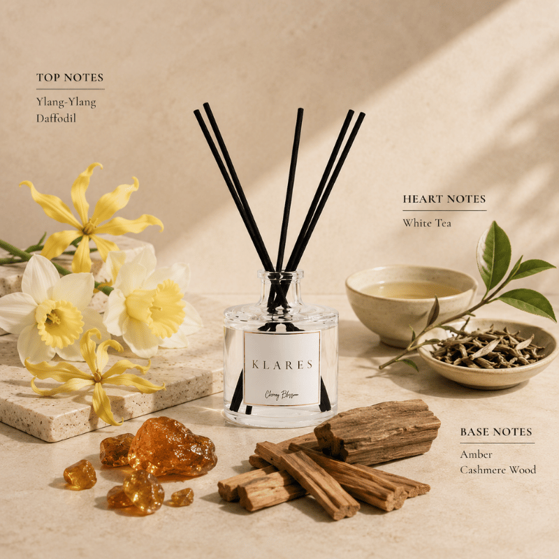 Cherry Blossom Reed Diffuser 100ml | White Tea & Cashmere Wood