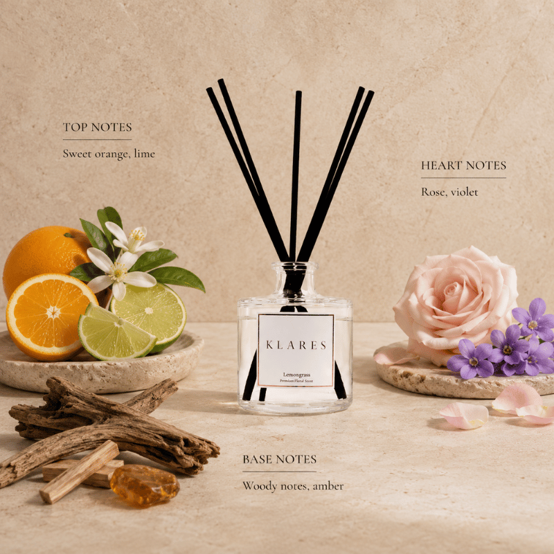Lemongrass Reed Diffuser 100ml | Sweet Orange, Violet & Amber