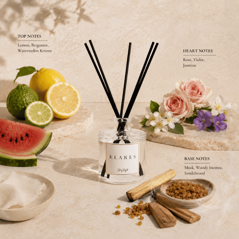 Starry Night Reed Diffuser 100ml | Bergamot, Rose & Sandalwood