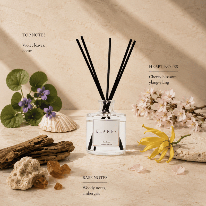 Yin Hana Reed Diffuser 100ml | Cherry Blossom & Ambergris