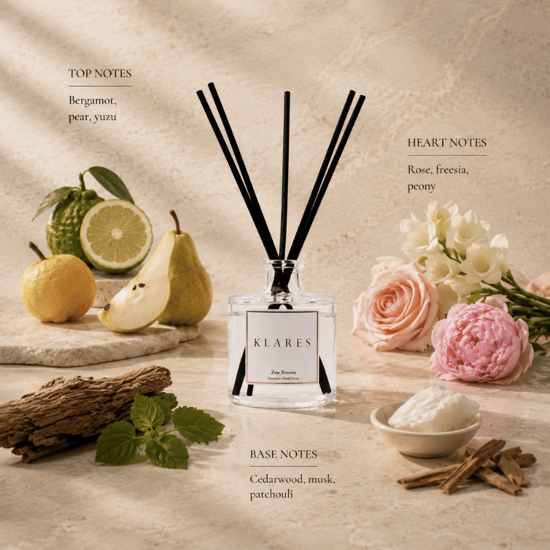 Zen Freesia Reed Diffuser 100ml | Freesia, Yuzu & Cedarwood