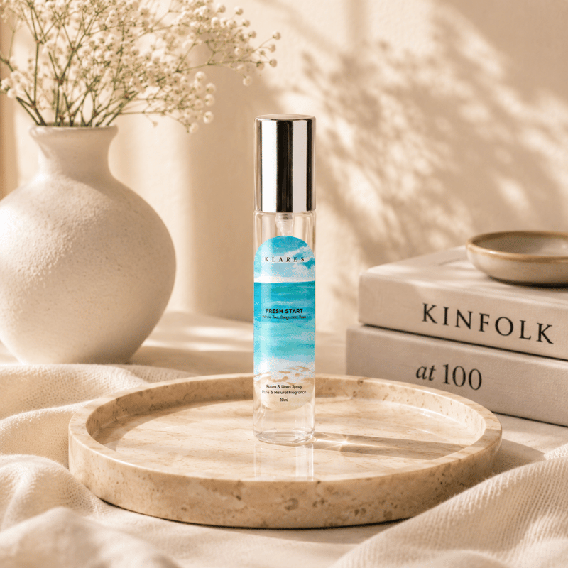 Fresh Start Room Spray 10ml | White Tea, Cardamom & Amber